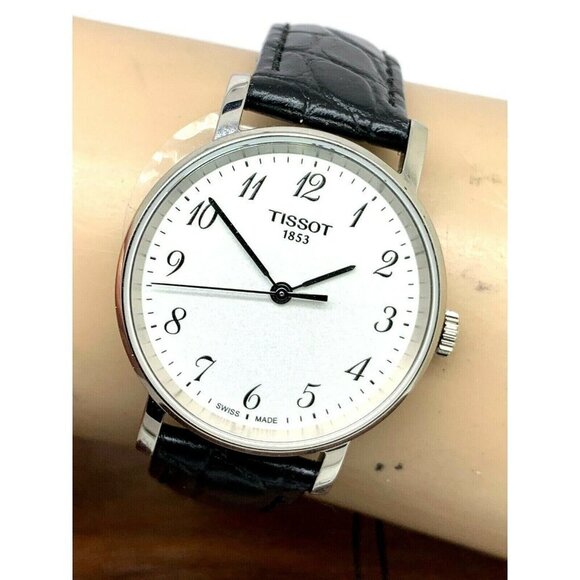 Tissot Women's Watch Swiss Quartz Silver Dial 30mm Black Leather T1092101603200 - Picture 10 of 13